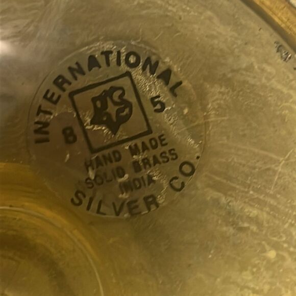 Set of International Silver Co Brass 8” Candlestick Sturdy Holders Joy - Picture 8 of 8